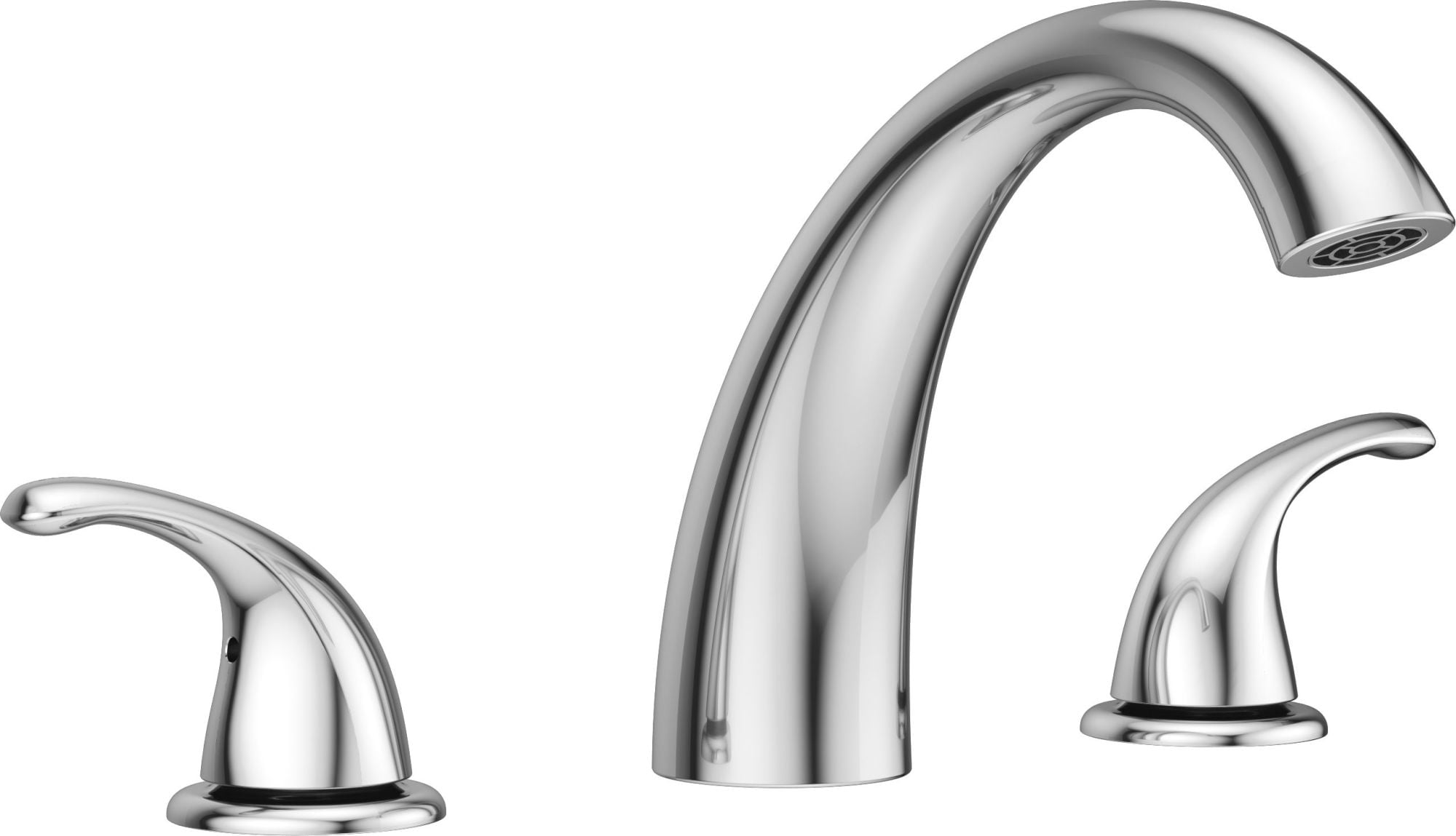 Chrome Deck Mounted Roman Tub Faucet with Lever Handles