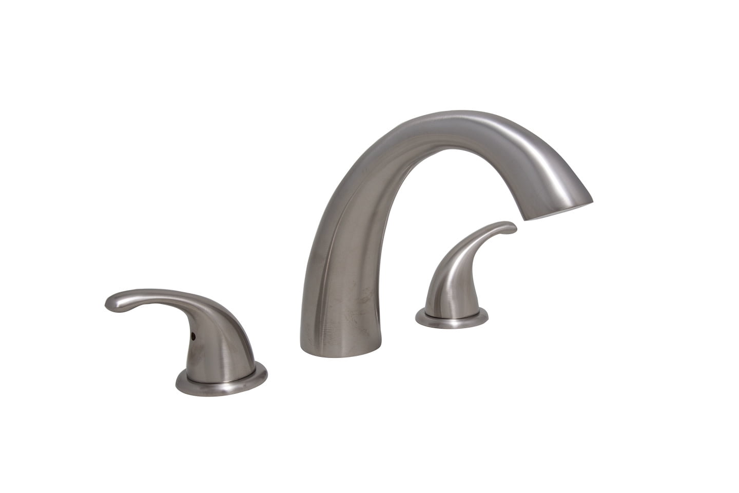 Brushed Nickel Deck Mounted Roman Tub Faucet with Lever Handles