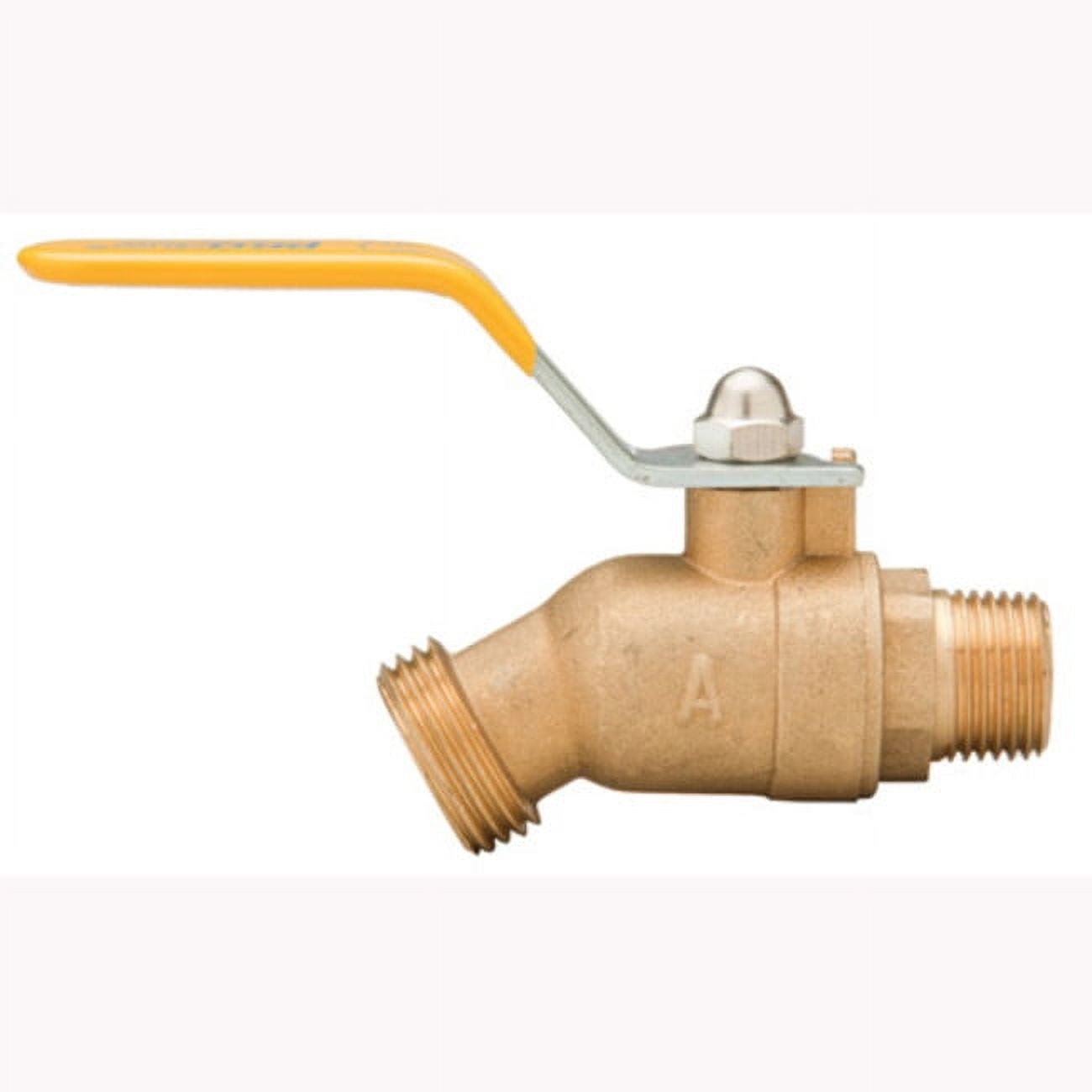 Gold 1/2" Brass Quarter Turn Hose Bibb with Steel Lever Handle