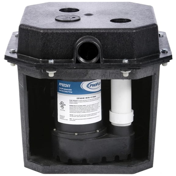 Proflo PF92017 3/10 Hp Compact Remote Sink / Drain Discharge Pump System (1-1/2")