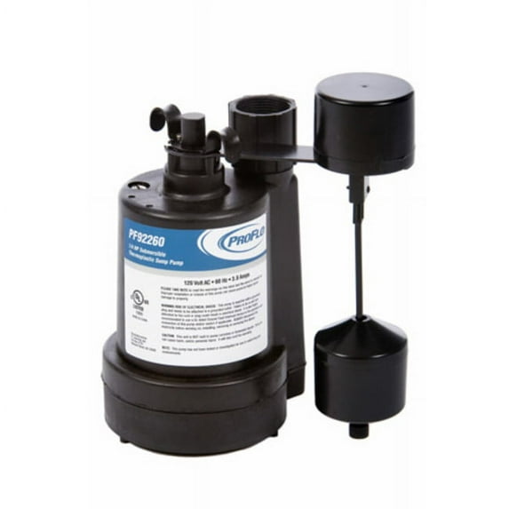 Proflo Pf92260 1/4 Hp Thermoplastic Submersible Sump Pump