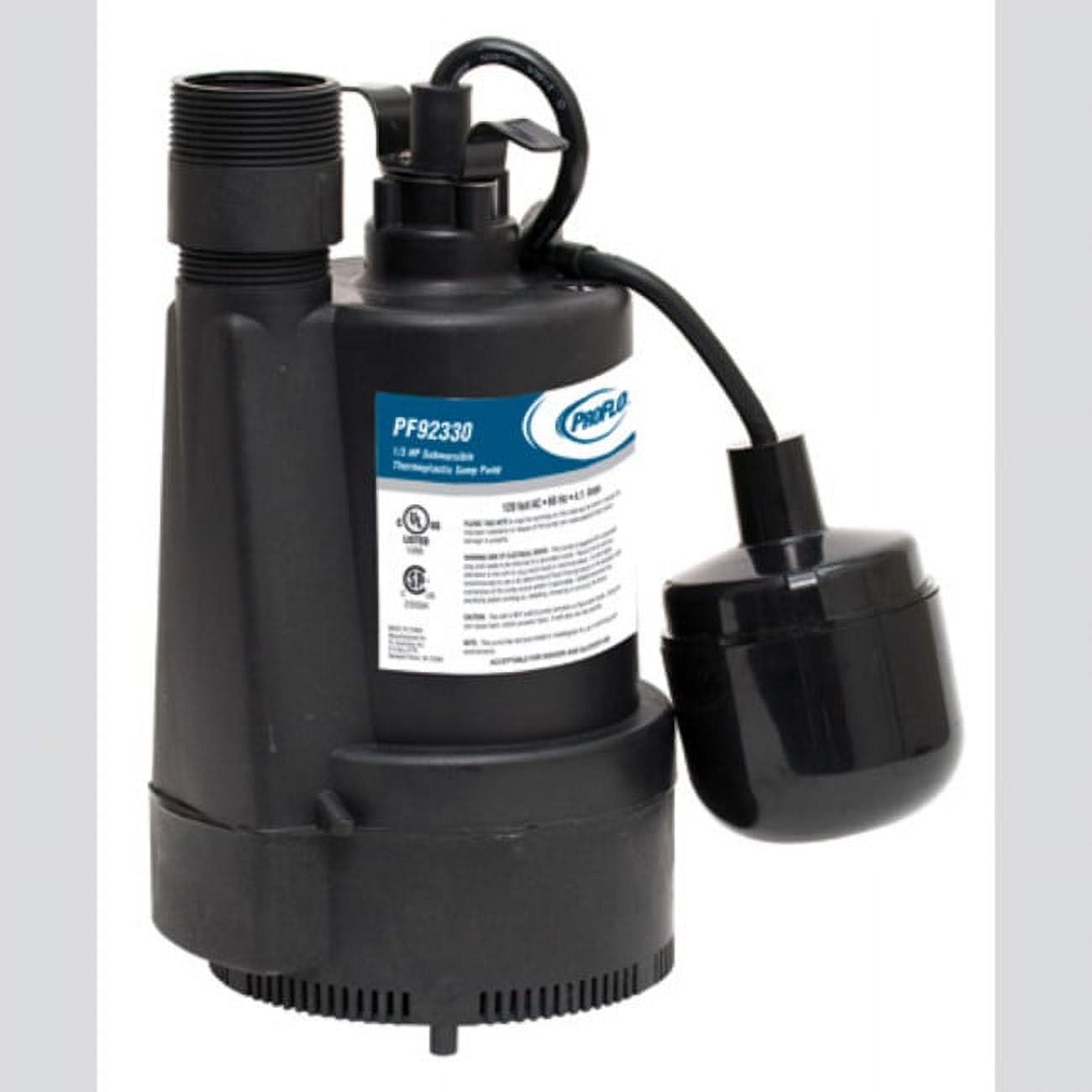 Proflo Pf92330 1/3 Hp Plastic Sump Pump