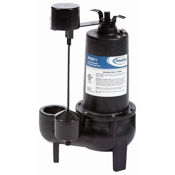 ProFlo Sewage Pump, 1/2 HP, Cast Iron, 2-Inch FIP Connection, Above-Ground, 80 GPM, 25 Ft Head Height, PF93511