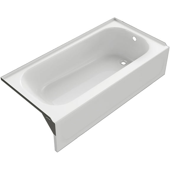 Proflo Pfb14cr Folsom 60" X 30" Right Hand Steel Soaking Tub - White