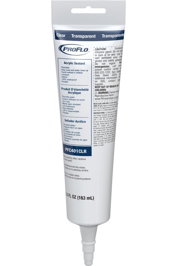 PFC401CLR 5.5 Oz Kitchen & Bath Acrylic Caulk - Clear