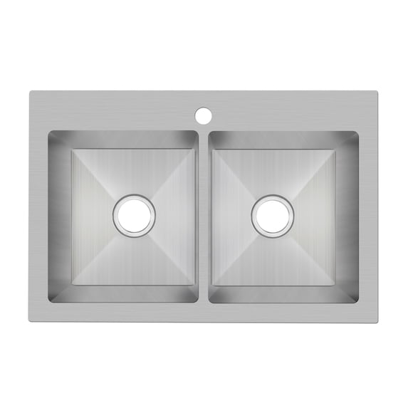 Proflo PFDM2B332291 Sault 33" Drop In, Undermount Double Basin Stainless Steel Kitchen