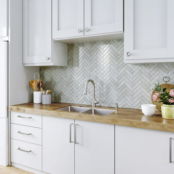 Proflo PFDM2B332291 Sault 33" Drop In Undermount Double Basin Stainless Steel Kitchen Sink