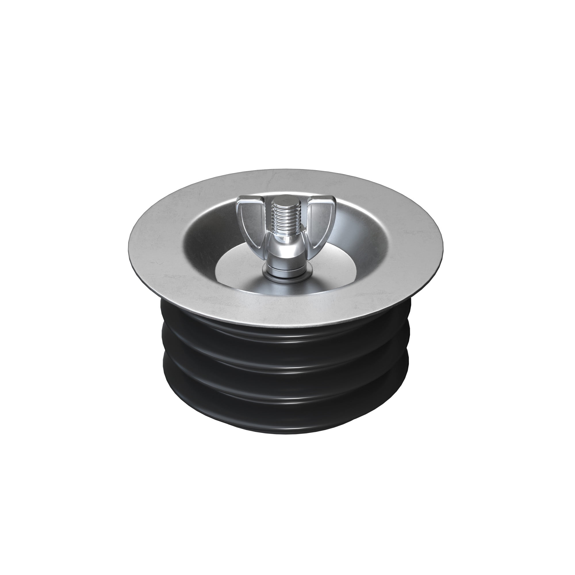 Industrial Black Rubber Test Plug with Wing Nut Design