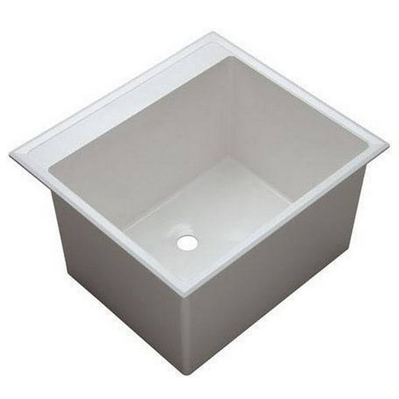 Proflo PFLT2522D 24-1/2" Single Basin Drop-in Laundry Sink White Sinks Utility Sinks Plastic