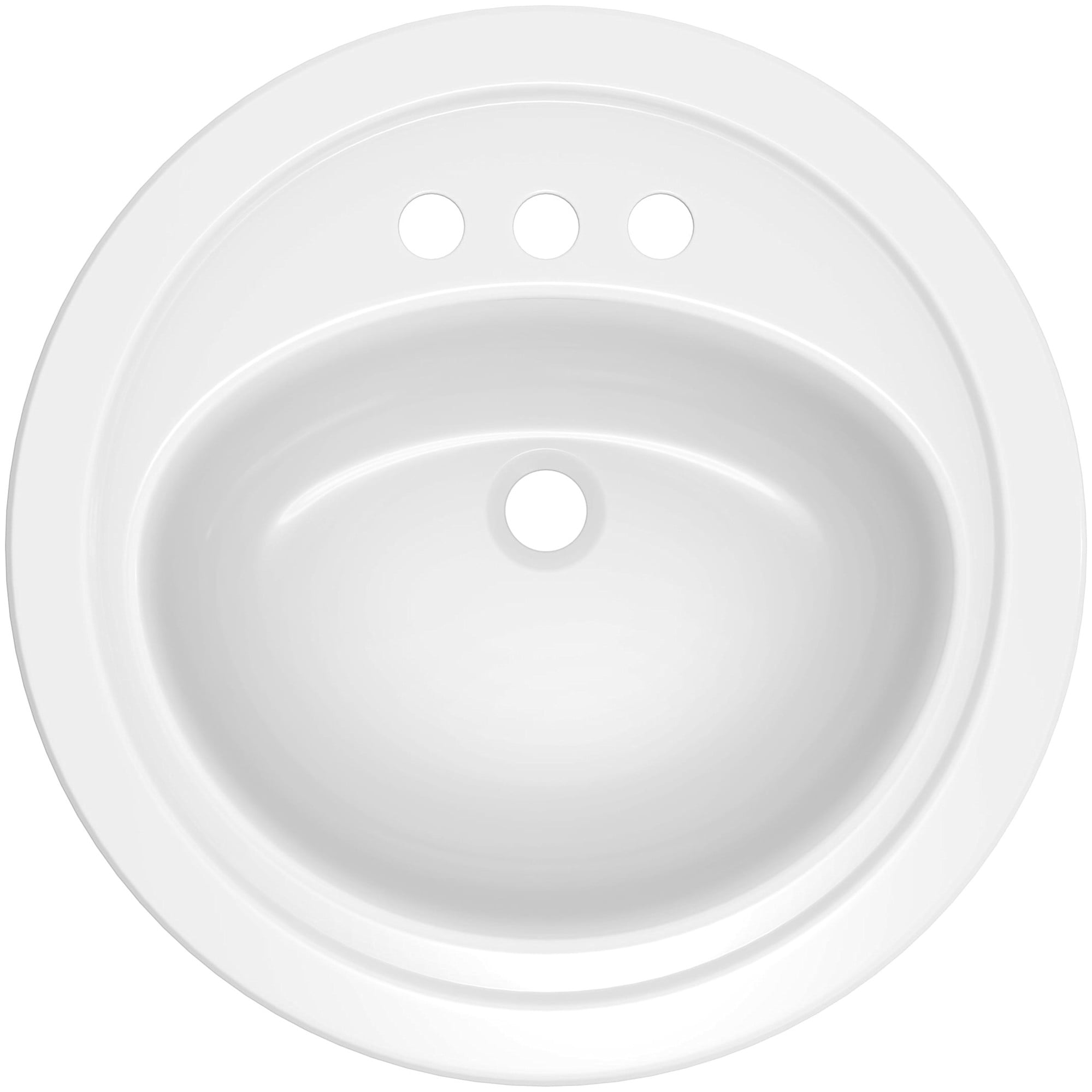 Open Box Proflo Pfs194r Getchell 19" Circular Enameled Steel Drop In Bathroom Sink - White