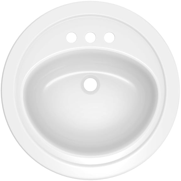 Proflo PFS194RWH Getchell 19" Circular Enameled Steel Drop In Bathroom Sink - White