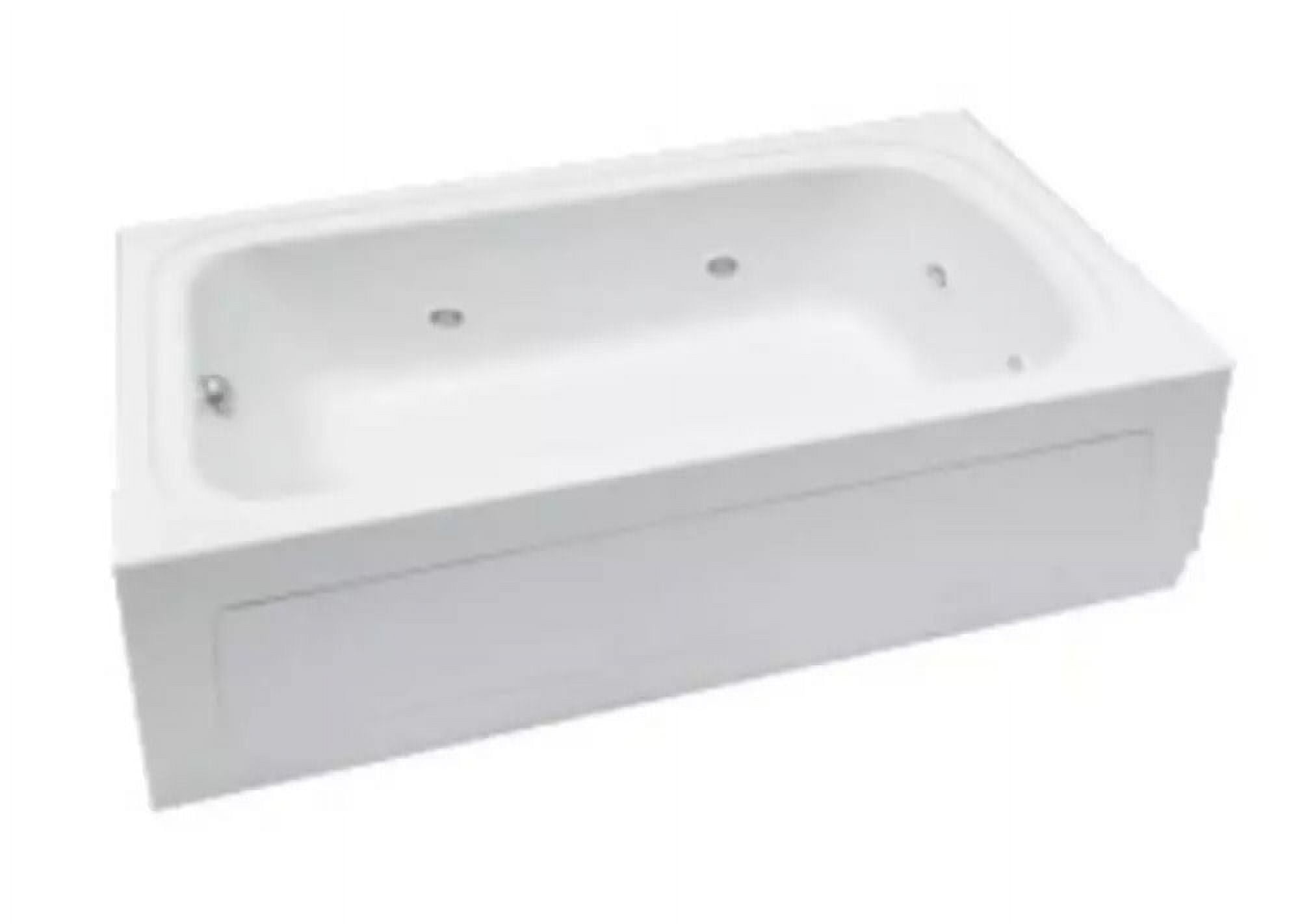 60'' White Acrylic Alcove Soaking Bathtub
