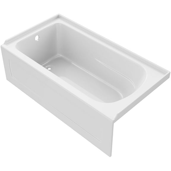 Proflo Pfs6036lskn Hillsboro 60" X 36" Three Wall Alcove Acrylic Soaking Tub - White