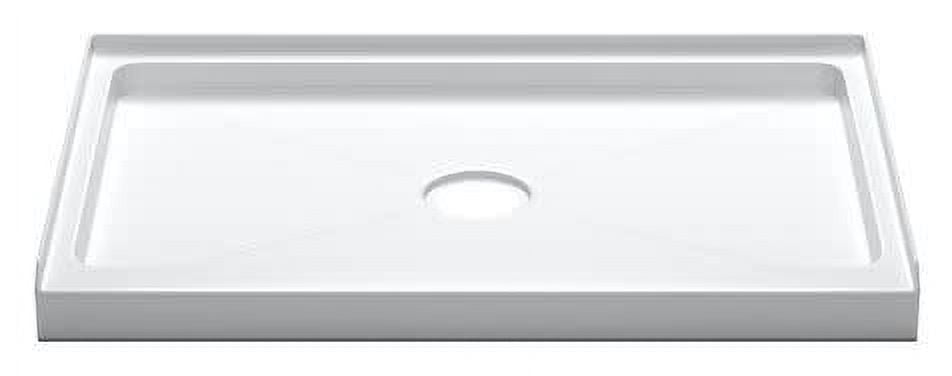 White Acrylic Rectangular Single Threshold Shower Base