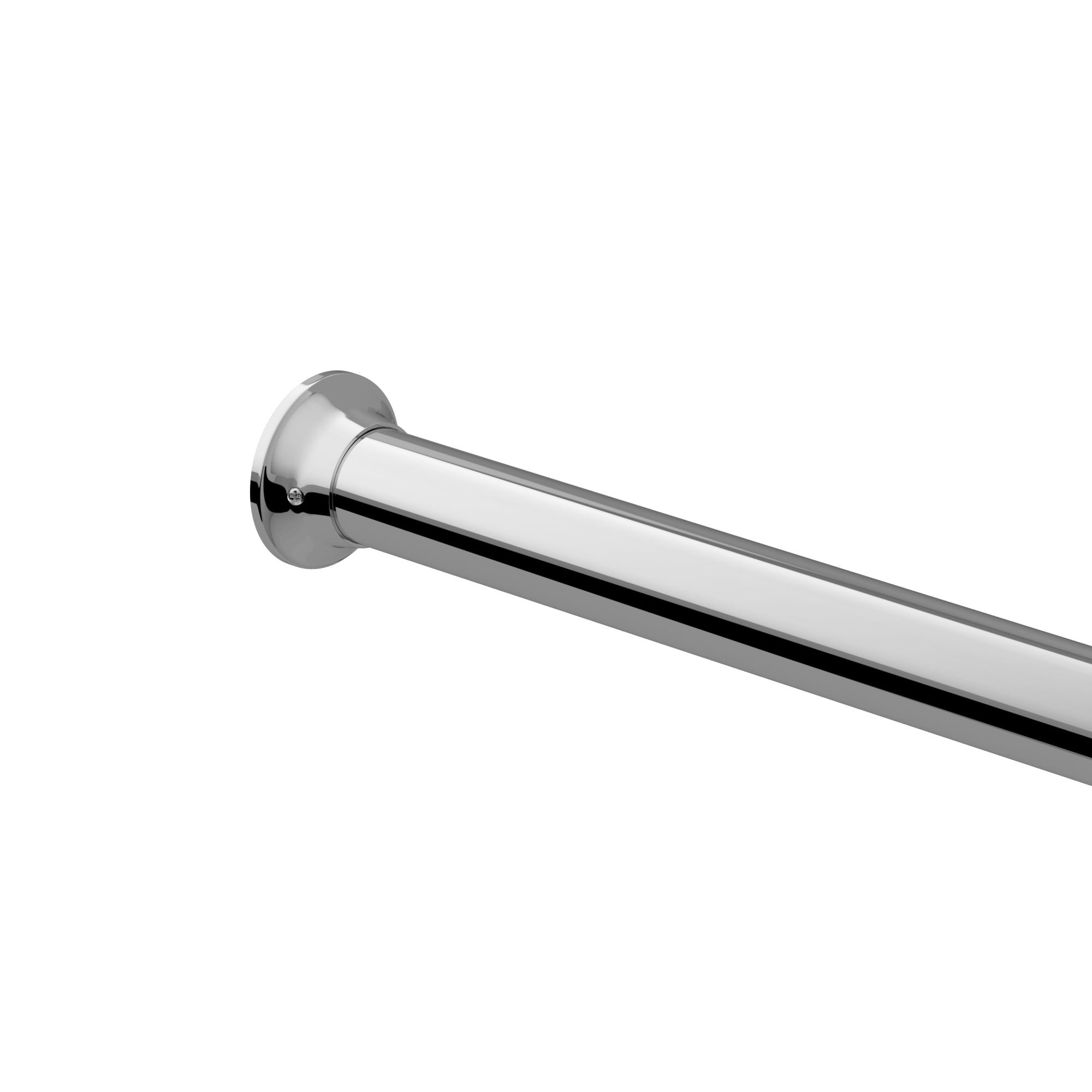 Chrome 60" Wall Mounted Aluminum Shower Curtain Rod