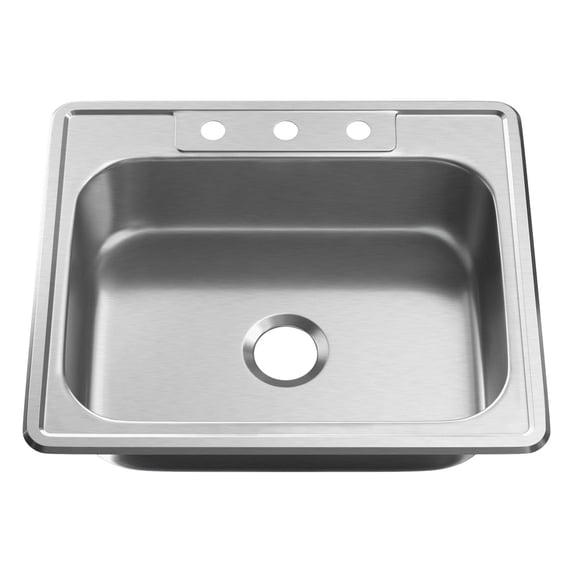 Proflo PFSR252273A Bealeton 25" Drop In Single Basin Stainless Steel Kitchen Sink -