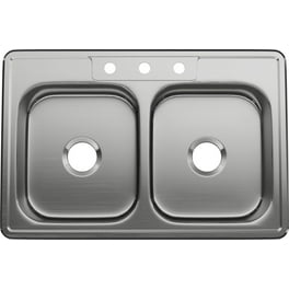 Kindred Stainless Steel Top Mount 33 in. W x 22 in. L Double
