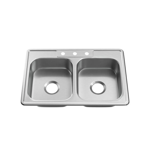 Proflo Pfsr3322653a Bealeton 32-15/16" Drop In Double Basin Stainless Steel Kitchen Sink -