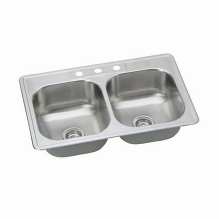 Proflo Pfsr332273 33" Double Basin Drop In Stainless Steel Kitchen Sink - Stainless Steel
