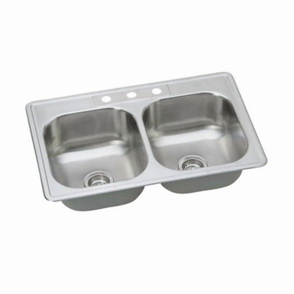 Proflo Pfsr332273 33" Double Basin Drop In Stainless Steel Kitchen Sink - Stainless Steel