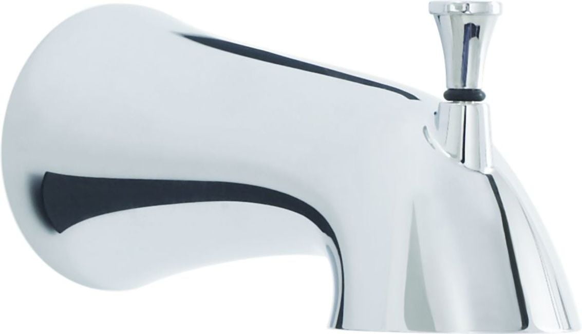 Chrome Integrated Diverter Tub Spout with Pull-Up Style