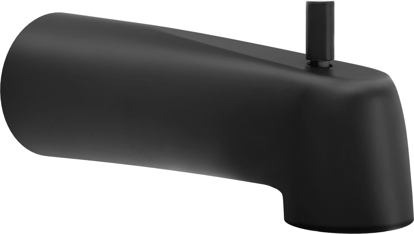 Matte Black Wall Mounted Tub Spout with Diverter