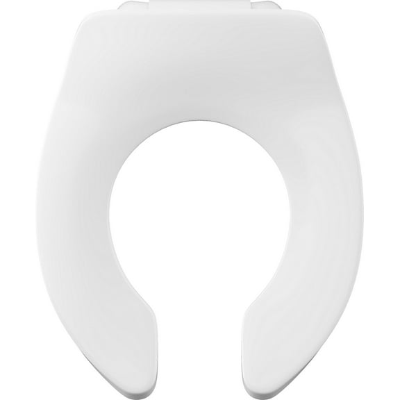 Elongated Open Front Toilet Seat in White