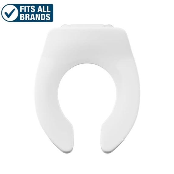 Elongated Open Front Toilet Seat in White