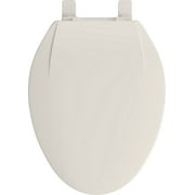 Elongated Closed Front Plastic Toilet Seat with Cover in Buiscuit