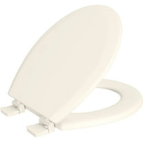 Round Closed Front Toilet Seat with Cover in Biscuit