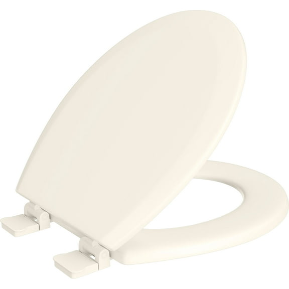 Round Closed Front Toilet Seat with Cover in Biscuit