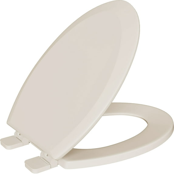 Elongated Closed Front Toilet Seat with Cover in Biscuit