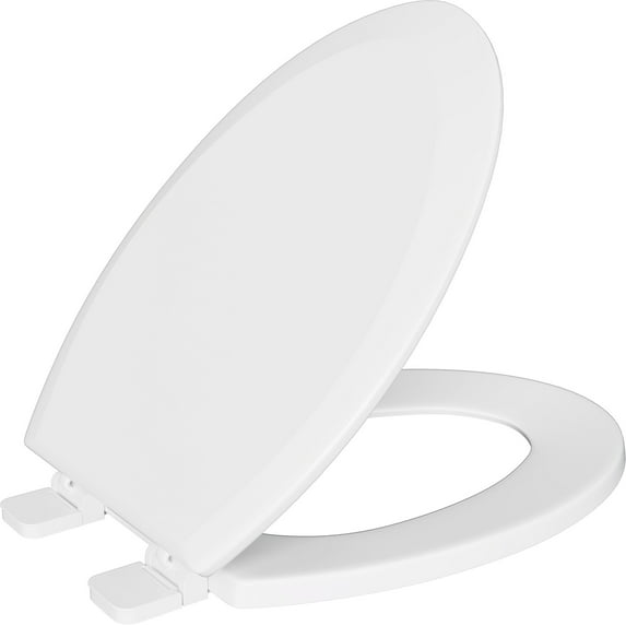 Elongated Closed Front Toilet Seat with Cover in White