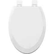 Elongated Closed Front Toilet Seat with Cover in White