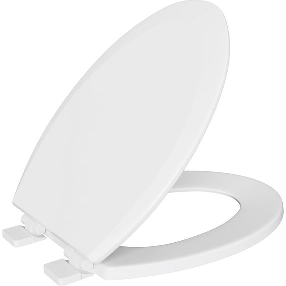 Elongated Closed Front Toilet Seat in White with Soft Close