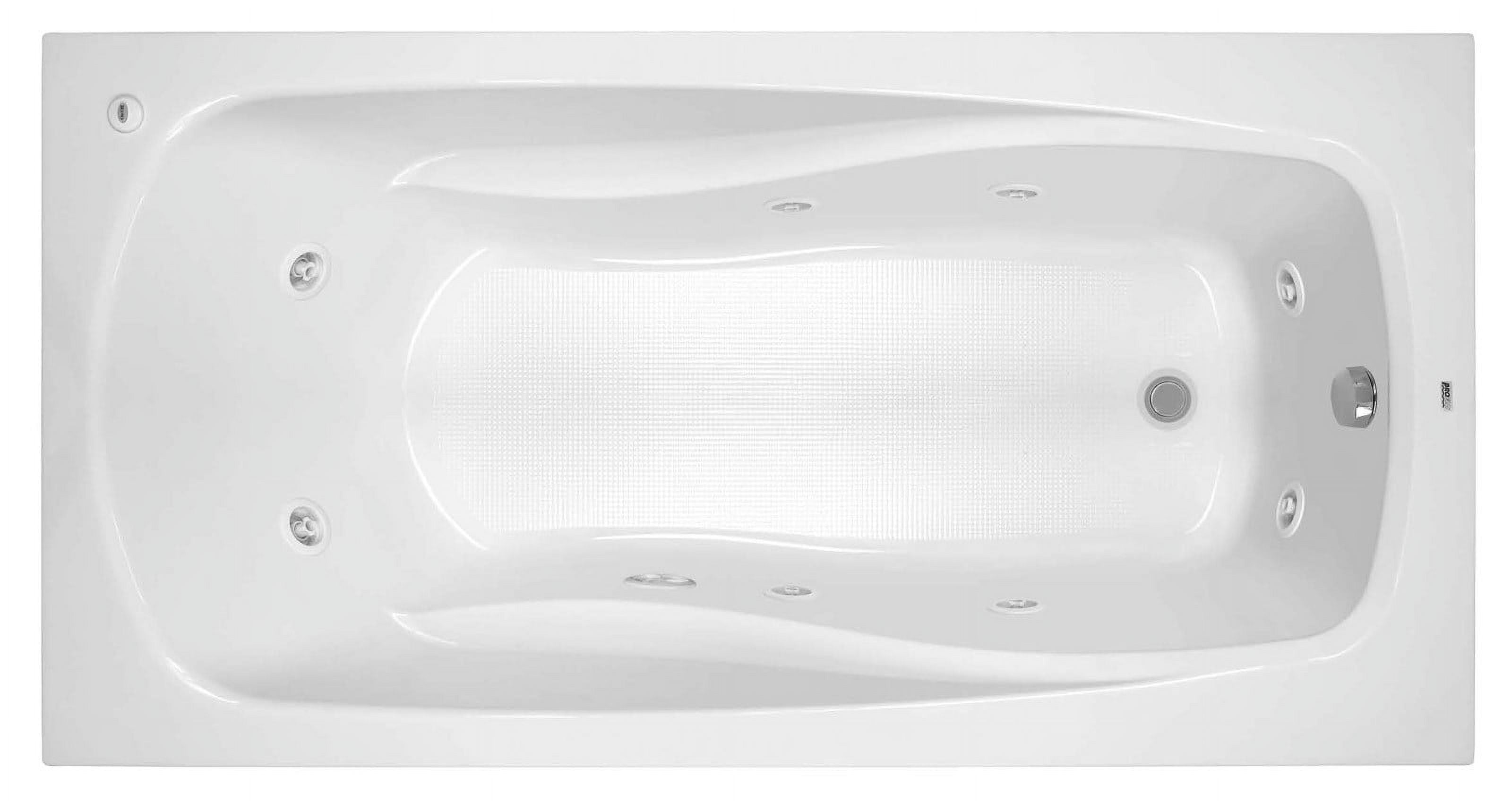 72'' White Acrylic Drop-In Whirlpool Bathtub with 8 Jets