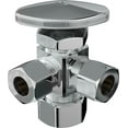 thumbnail image 1 of Proflo PFX3C322C 5/8" X 3/8" X 3/8" Dual Outlet Stop - Chrome, 1 of 2