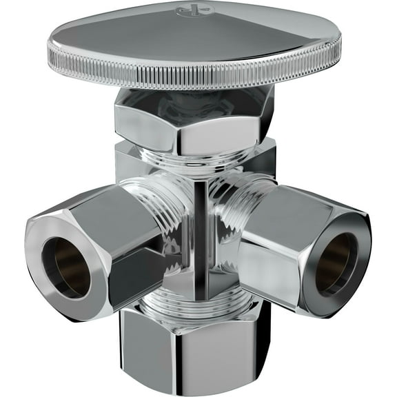 Proflo Pfx3c322c 5/8" X 3/8" X 3/8" Dual Outlet Stop - Chrome