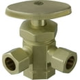 thumbnail image 1 of Proflo Pfx3t322r 1/2" X 3/8" X 3/8" Dual Outlet Stop - Brass, 1 of 2