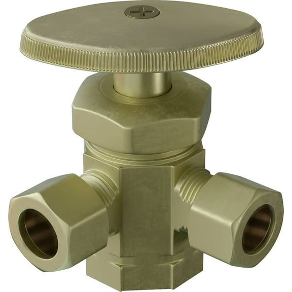 Proflo Pfx3t322r 1/2" X 3/8" X 3/8" Dual Outlet Stop - Brass