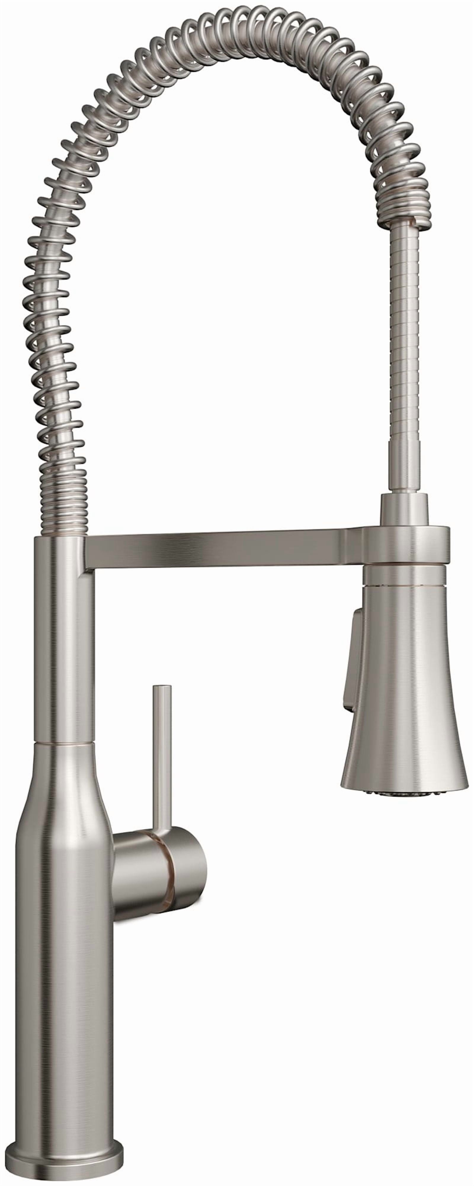 Proflo PFXC5027ZBN Basque Top-Mount 1.5 GPM Single Hole Pre-Rinse Kitchen Faucet - Nickel