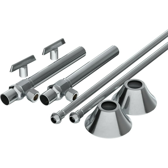 Proflo Pfxcaz32clkl12 1/2" X 3/8" Straight Supply Stop Kit - Chrome