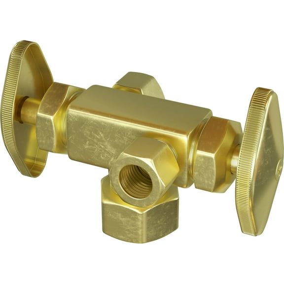 Proflo Pfxdt322r 1/2" X 3/8" X 3/8" Angle Supply Stop - Brass