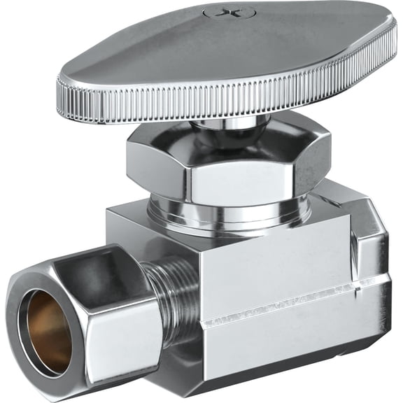 Proflo PFXST32C 1/2" X 3/8" Multi Turn Straight Supply Stop - Chrome