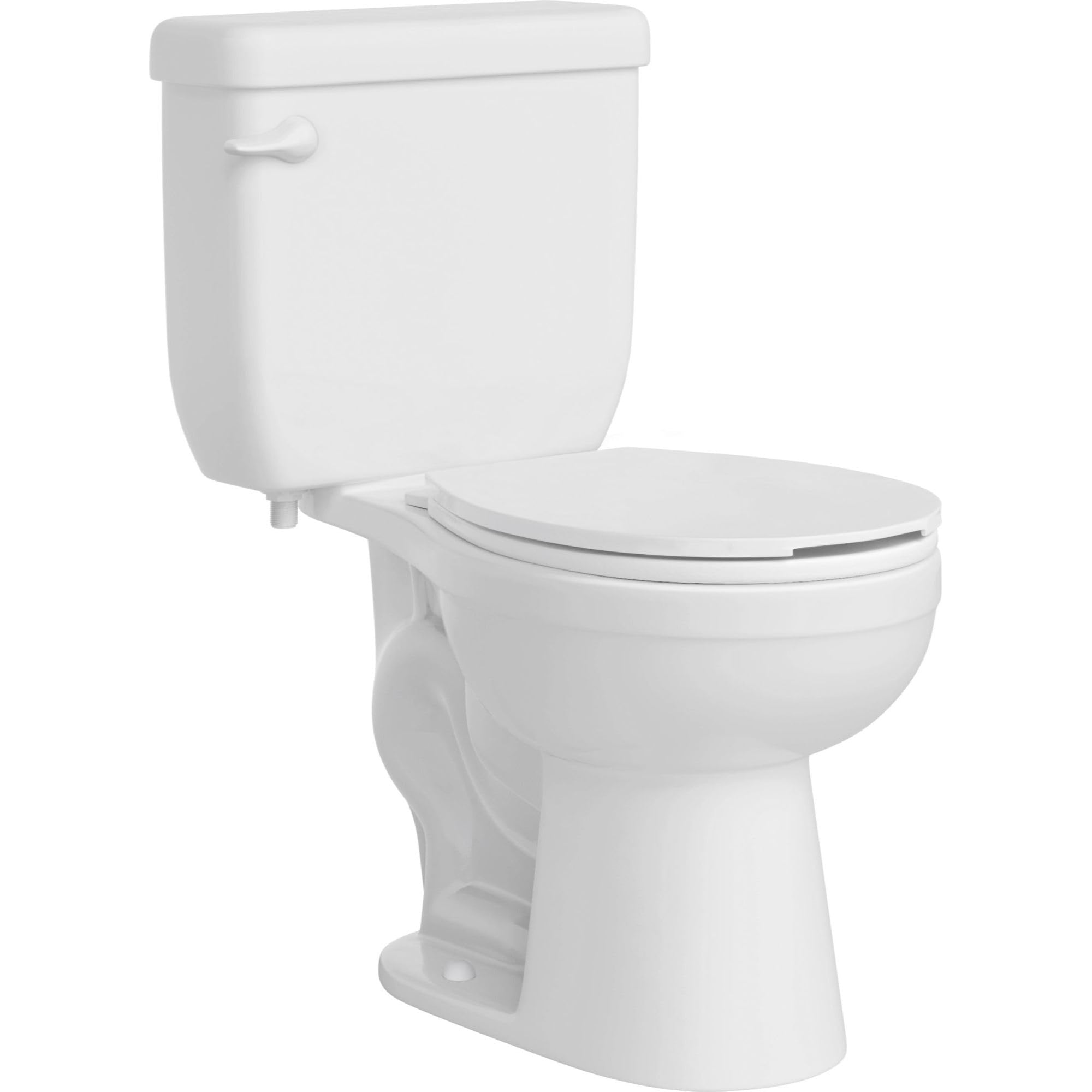 White Round Closed-Front Plastic Toilet Seat