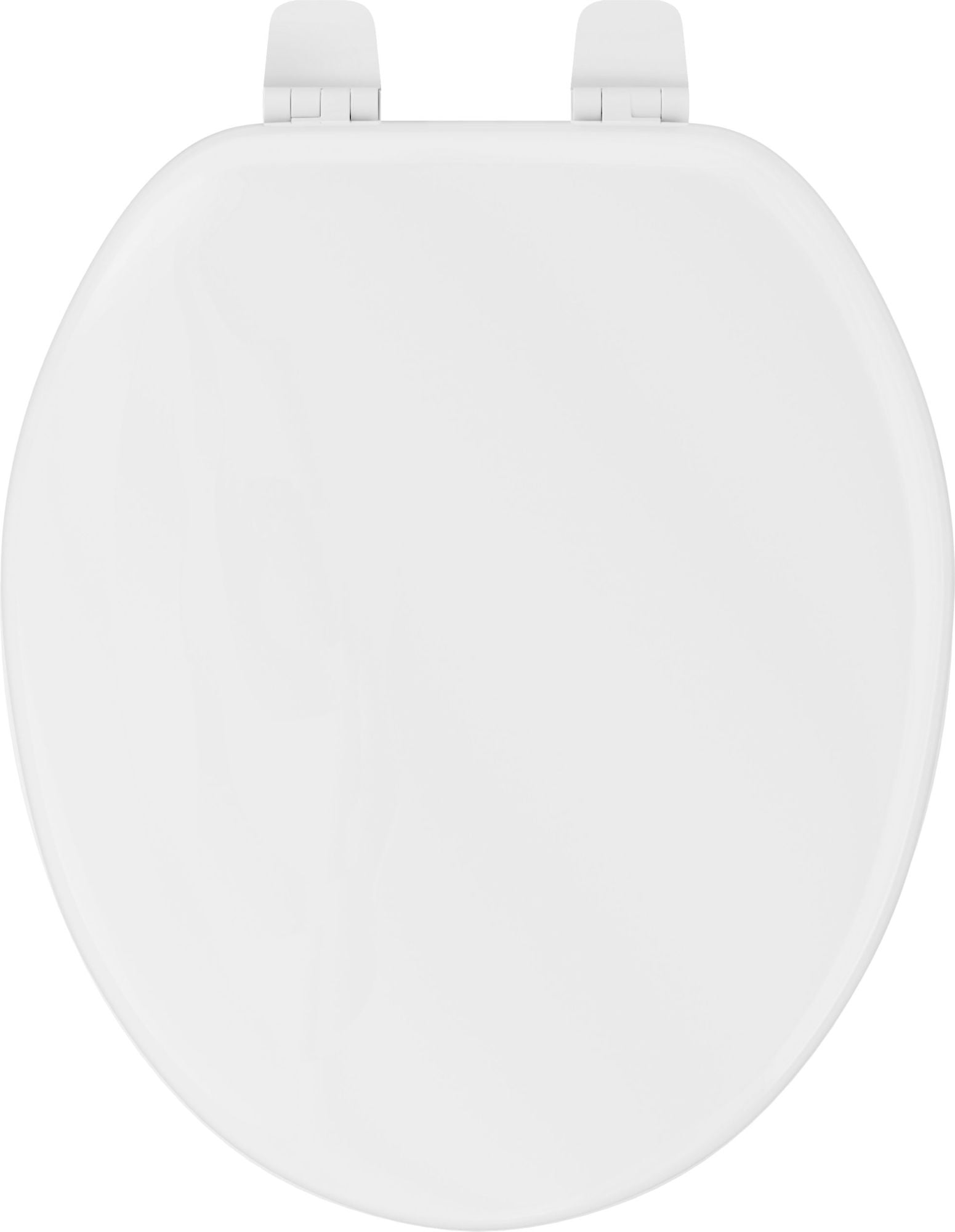 White Wooden Round Closed-Front Toilet Seat with Lid