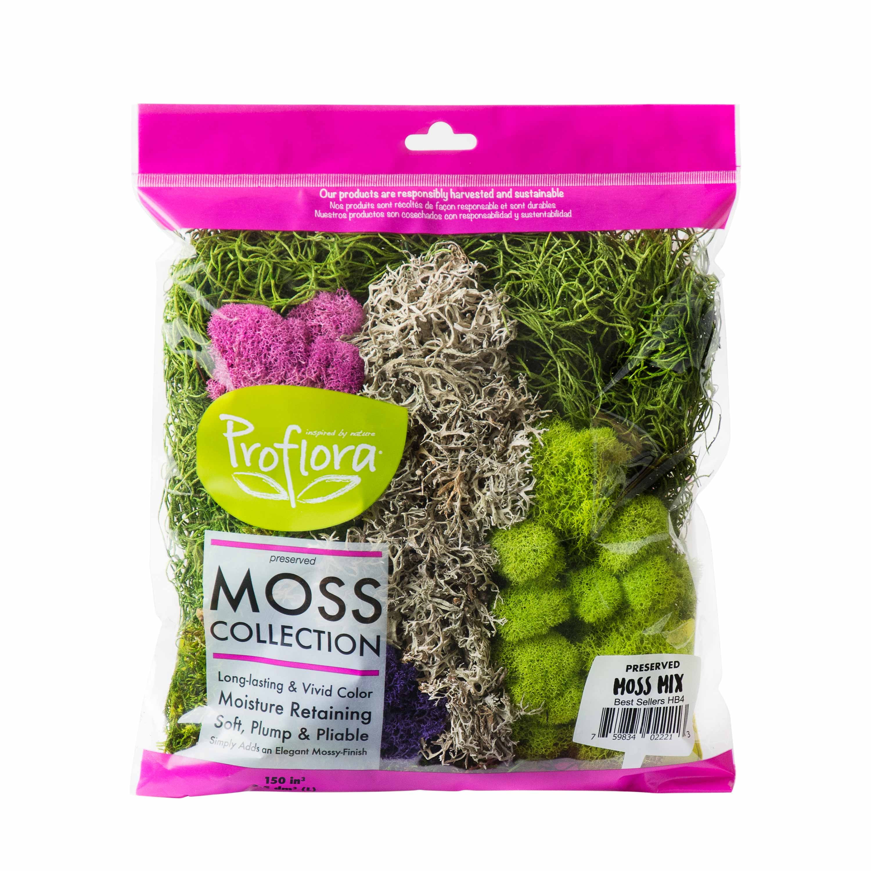 Proflora Preserved Moss Mix Collection, 150 CU in - Floral Arranging Supplies Walmart.com