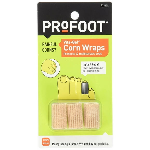 Profoot Vita-Gel Corn Remover Wraps Toe Pain Instant Relief, 3ct, 4-Pack