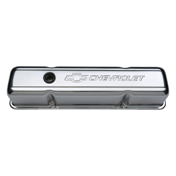 Proform 141-103 Valve Covers Stamped Steel Tall Chrome with Baffle Bowtie Logo Fits select: 1967-1986 CHEVROLET CAMARO, 1969-1986 CHEVROLET C10