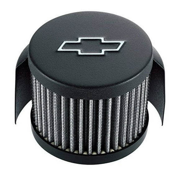 Proform 141-613 PFM141-613 CHEVY BOWTIE EMBLEM PUSH-IN FILTER AIR BREATHER WITH HOOD, 3IN DIAMETER, BLACK C